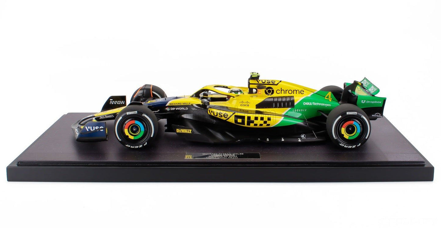 McLaren MCL38 #4 Lando Norris 2024 Monaco GP 1/12 Scale Model Car by Minichamps 537248004