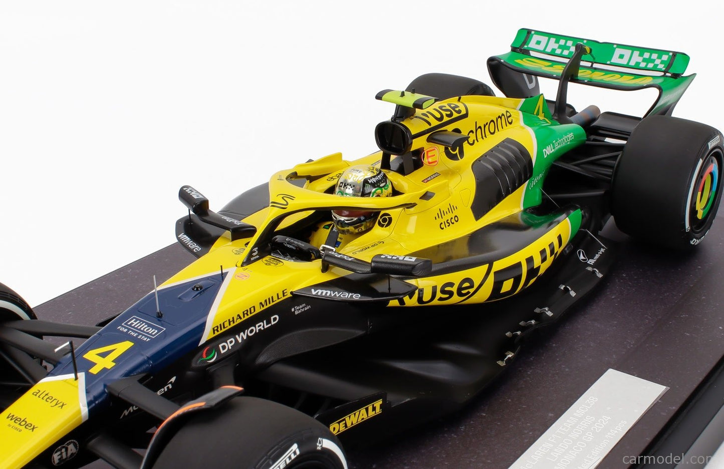 McLaren MCL38 #4 Lando Norris 2024 Monaco GP 1/12 Scale Model Car by Minichamps 537248004