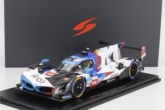 Spark BMW M Hybrid V8 #15 LeMans 24hr 2024 1/18 Scale Model Car w/ Display Case