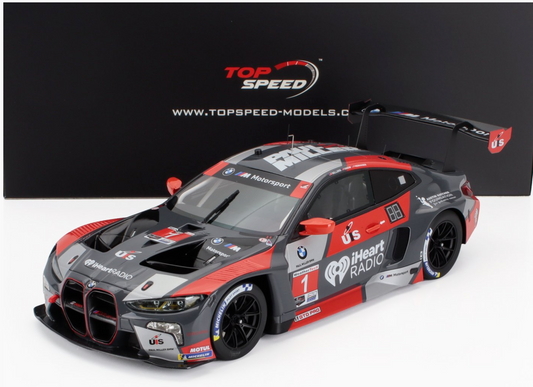 1/18 SCALE BMW M4 GT3 PAUL MILLER RACING 2024 SEBRING 12HR TOP SPEED MODEL CAR TS0571