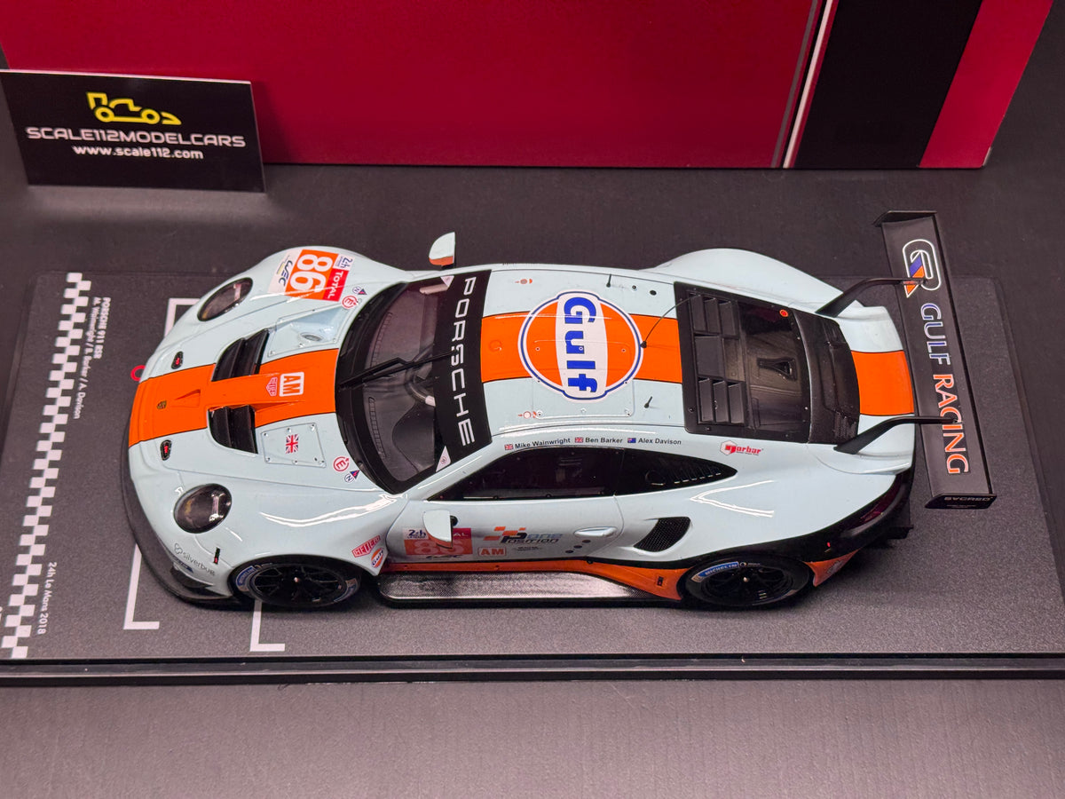 1/18 Scale IXO 911 GT3 RSR 991 24h of Le Mans 2018 #86 Gulf Livery Diecast Model