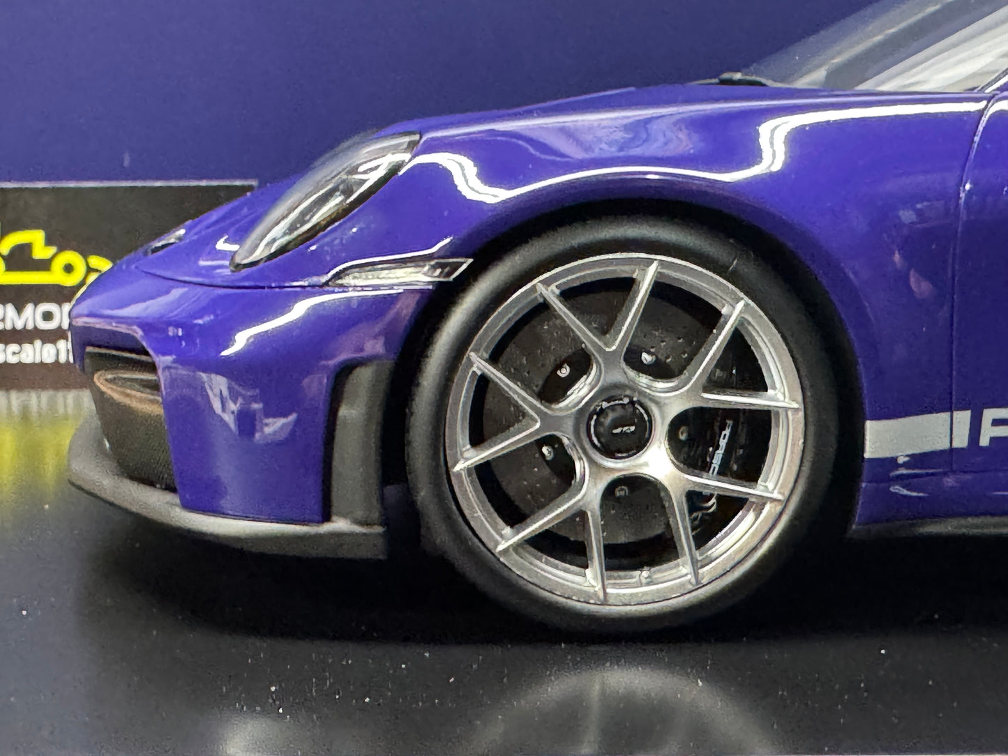 Porsche 911 992 GT3 Weissach Package in Ultraviolet w/ Display Case 1/18 Spark