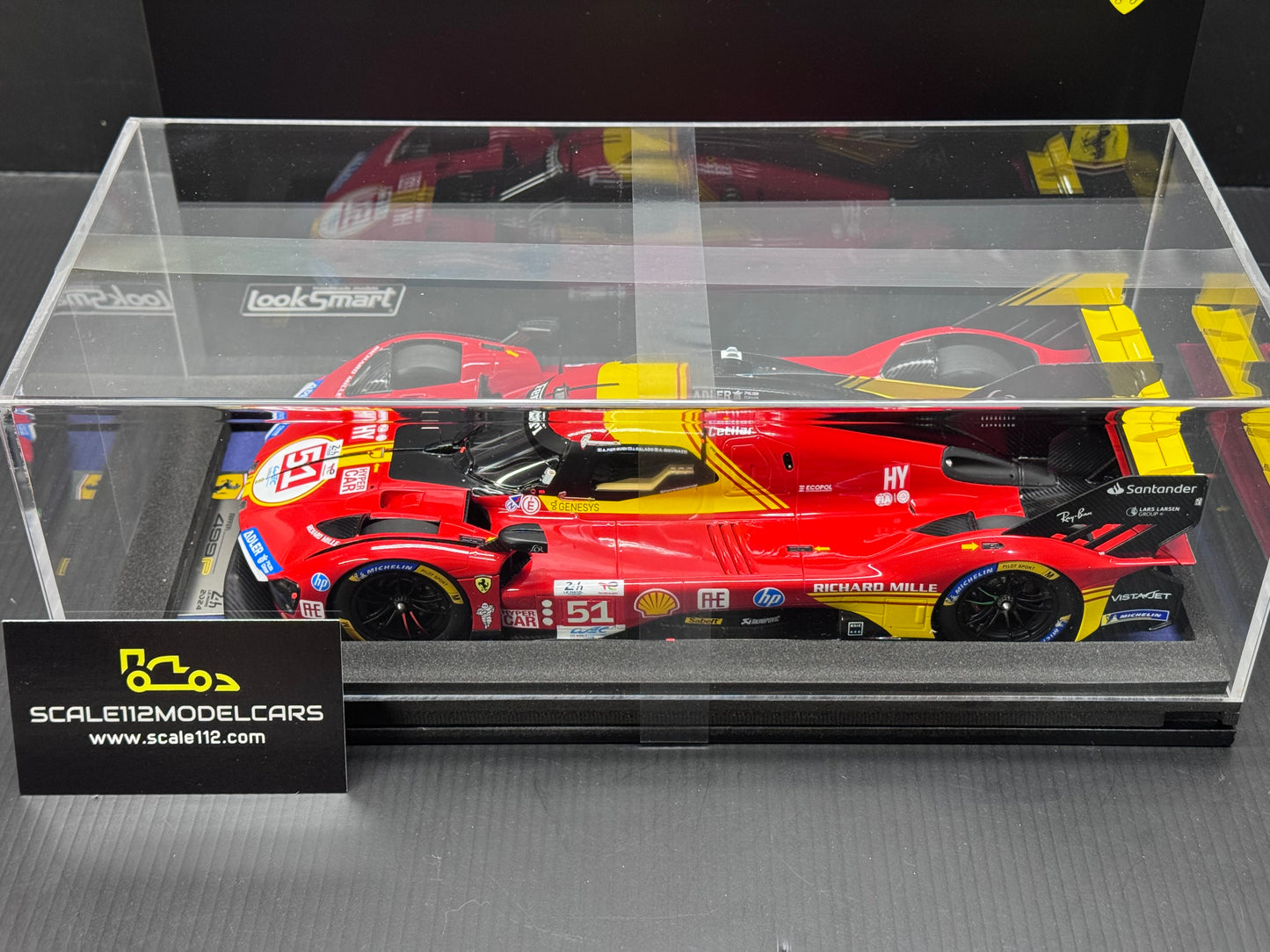 Ferrari 499P AF Corse #51 3rd 24hr Le Mans 2024  w/ Display Case 1/18 Looksmart