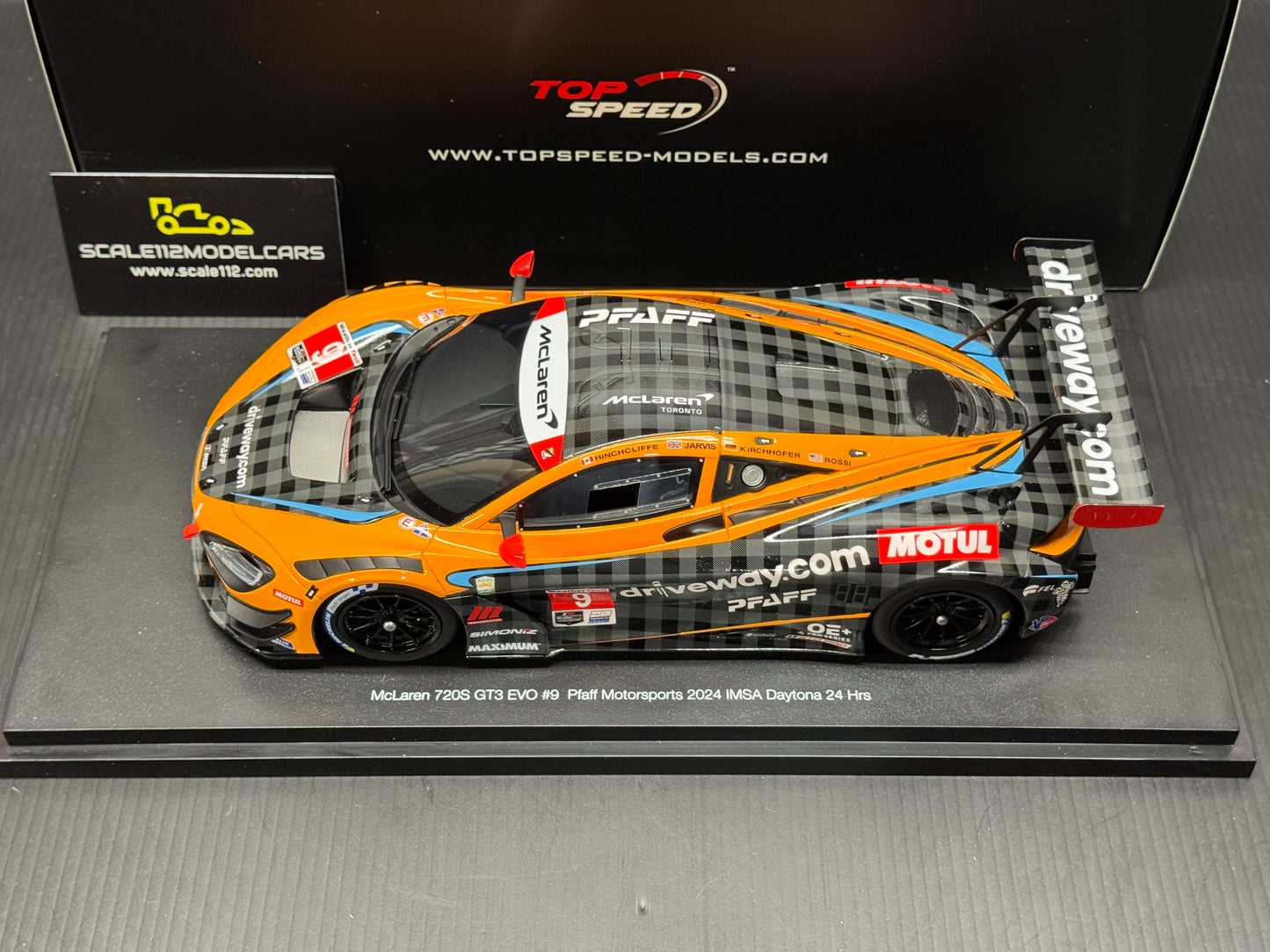 Mclaren 720S GT3 EVO #9 Pfaff Motorsport 2024 IMSA Daytona 24hrs 1/18 Topspeed