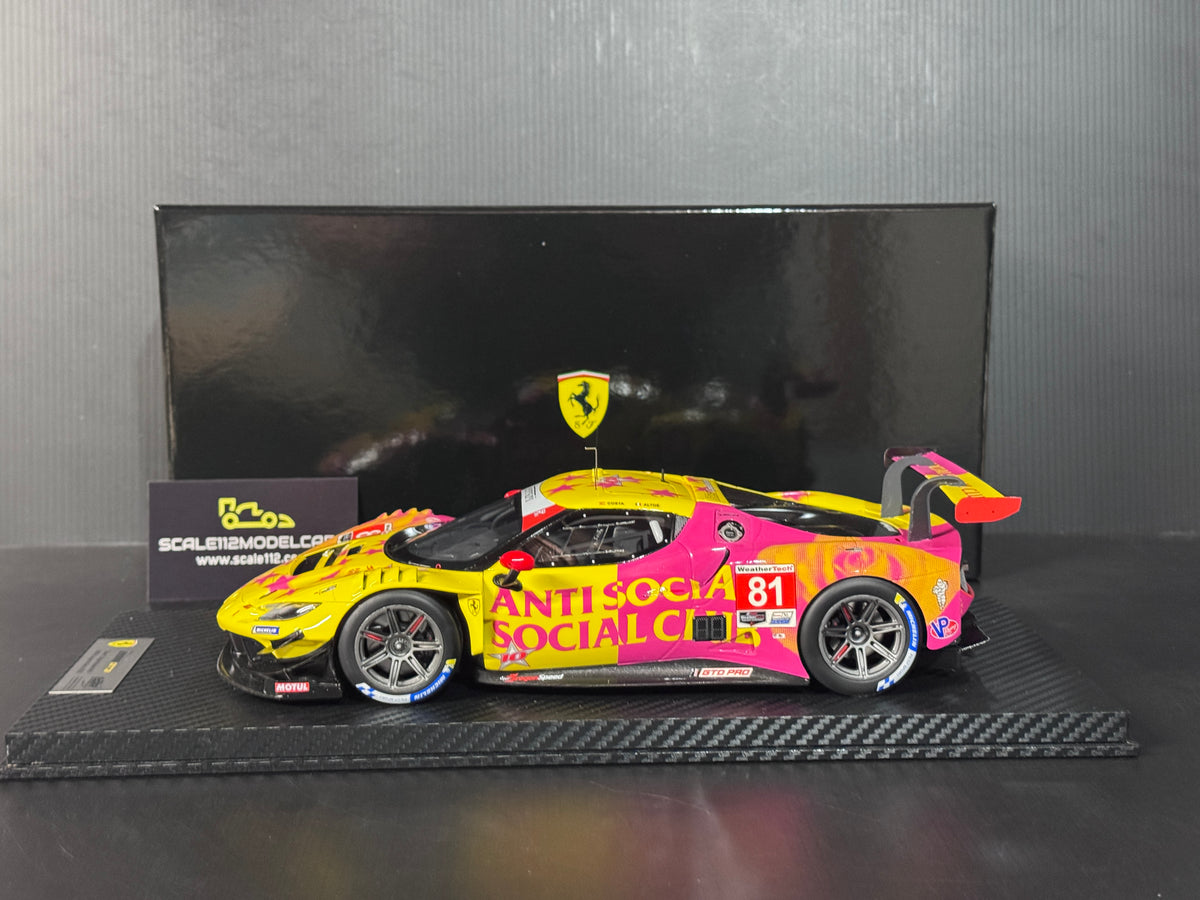 1/18 SCALE BBR FERRARI 296 GT3 #81 TEAM DRAGONSPEED 2025 LAGUNA SECA IMSA