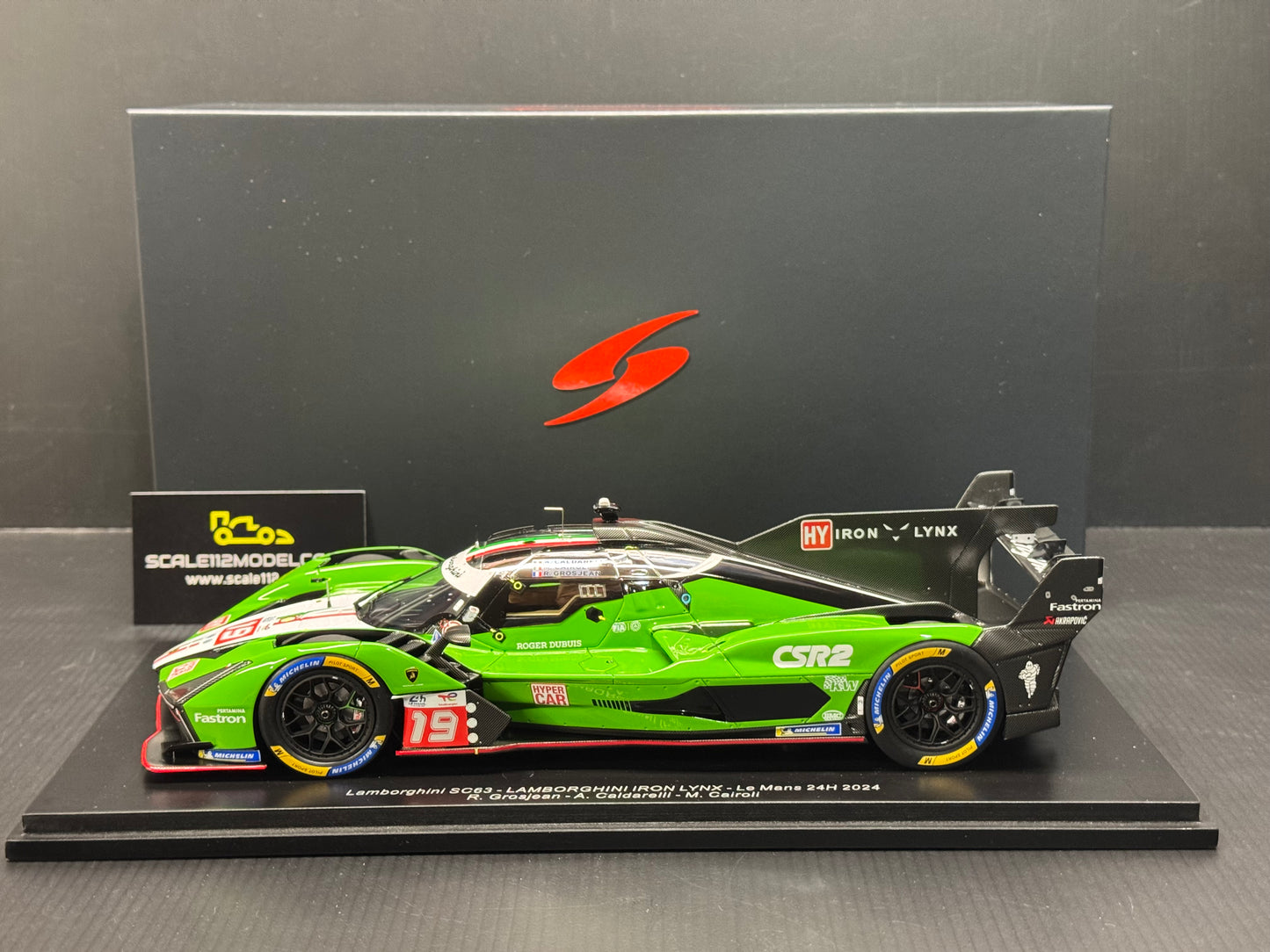 LAMBORGHINI SC63 3.8L V8 TURBO 24h LE MANS 2024 #19 1/18 Scale Model Spark 18S647