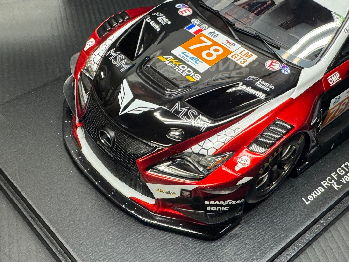 LEXUS RC F GT3 #78 24H Le Mans 2024 1/18 Scale Model by Spark w/ Display Case 18S448