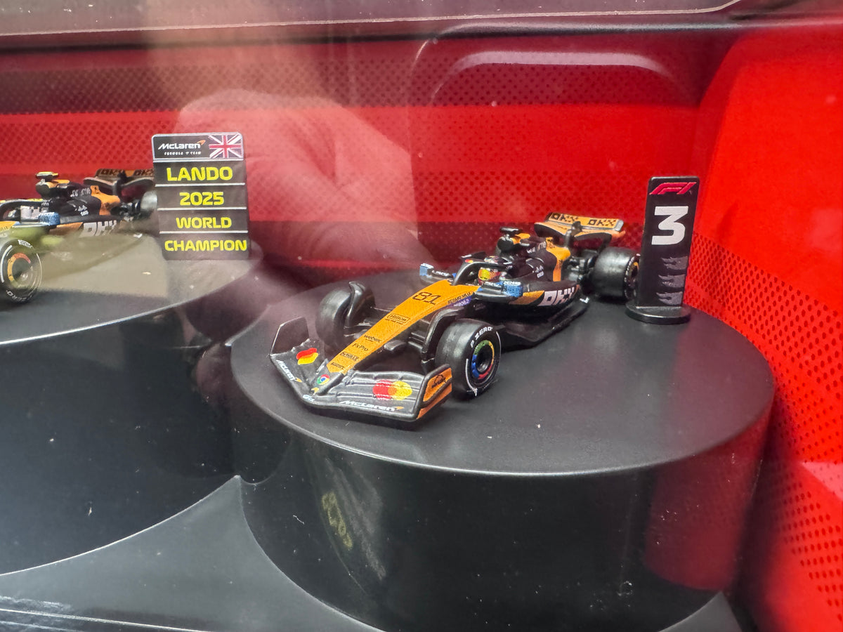 2026 Mattel Hot Wheels  2025 Formula 1  Podium Set Norris, Verstappen & Piastri