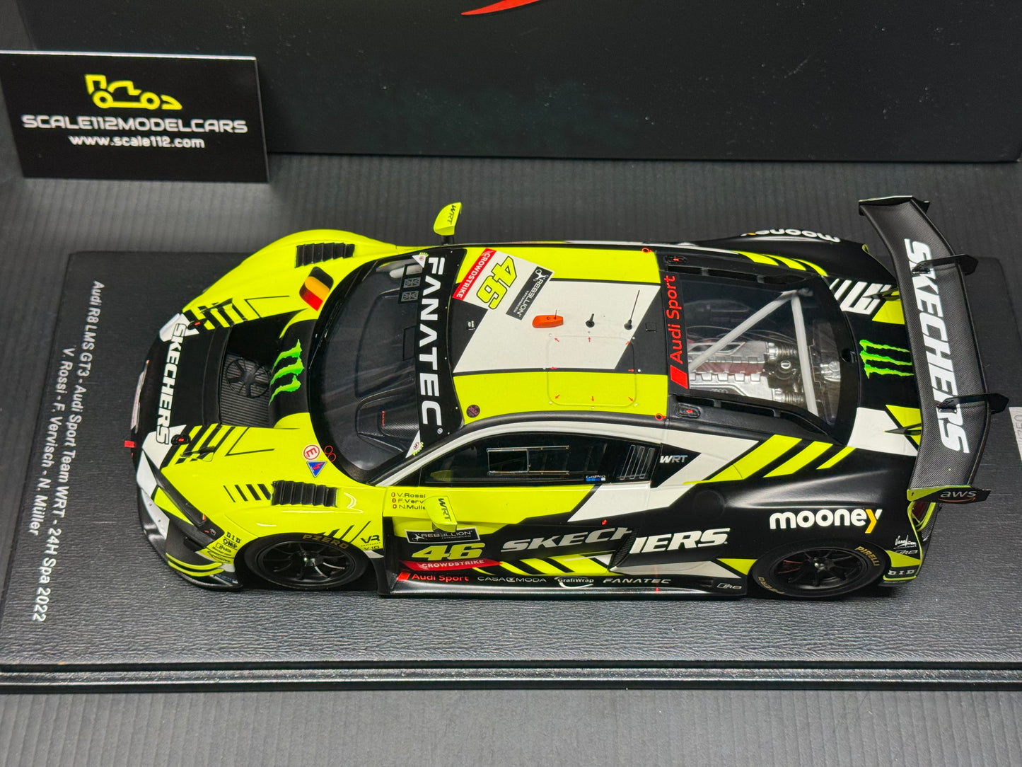 AUDI R8 LMS GT3 - SPA 2022 - WRT - 1/18 SCALE SPARK - VALENTINO ROSSI