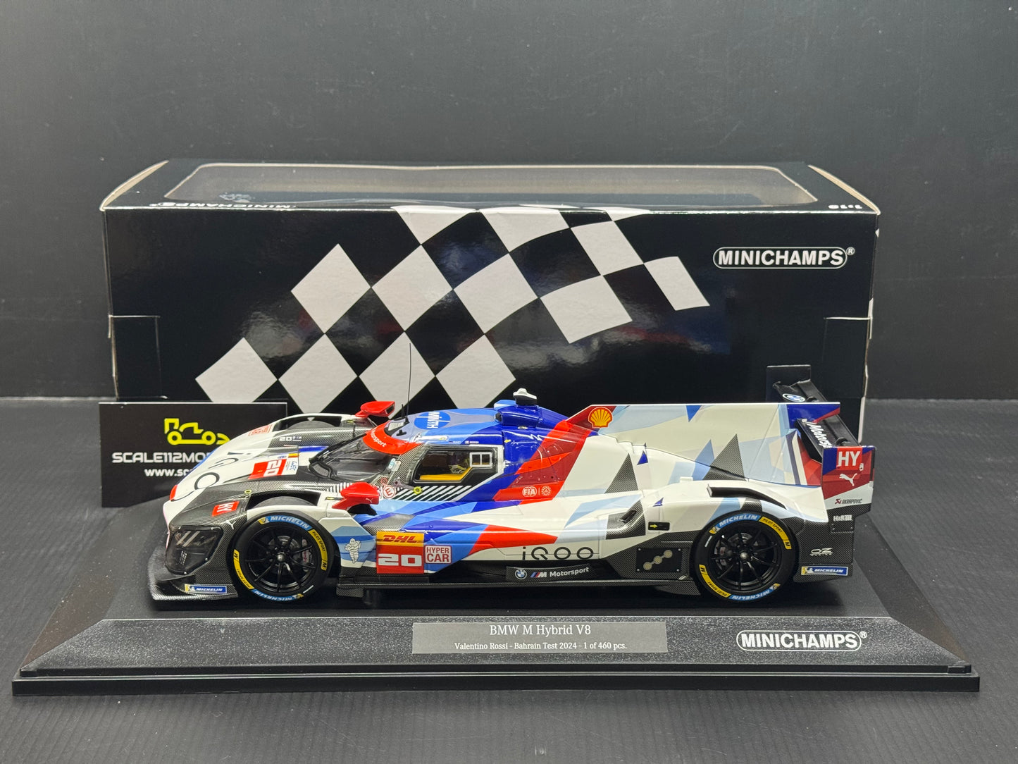 BMW M Hybrid V8 #20 Valentino Rossi Bahrain WEC Test 1 /18 Scale Minichamps