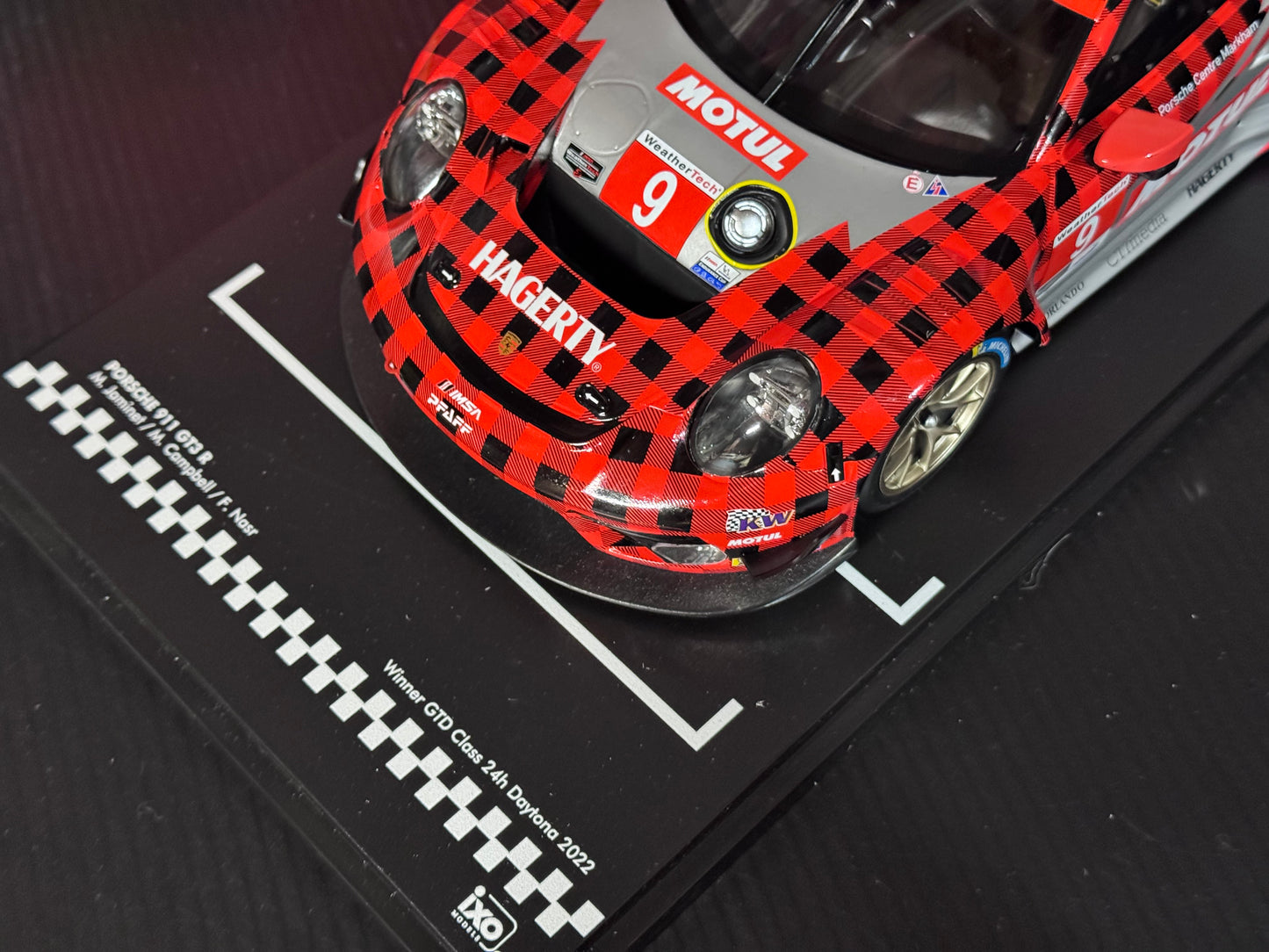 IXO Porsche GT3 R #9 Winner GTD 24h Daytona 2022 Pfaff Motorsports 1/18 Scale