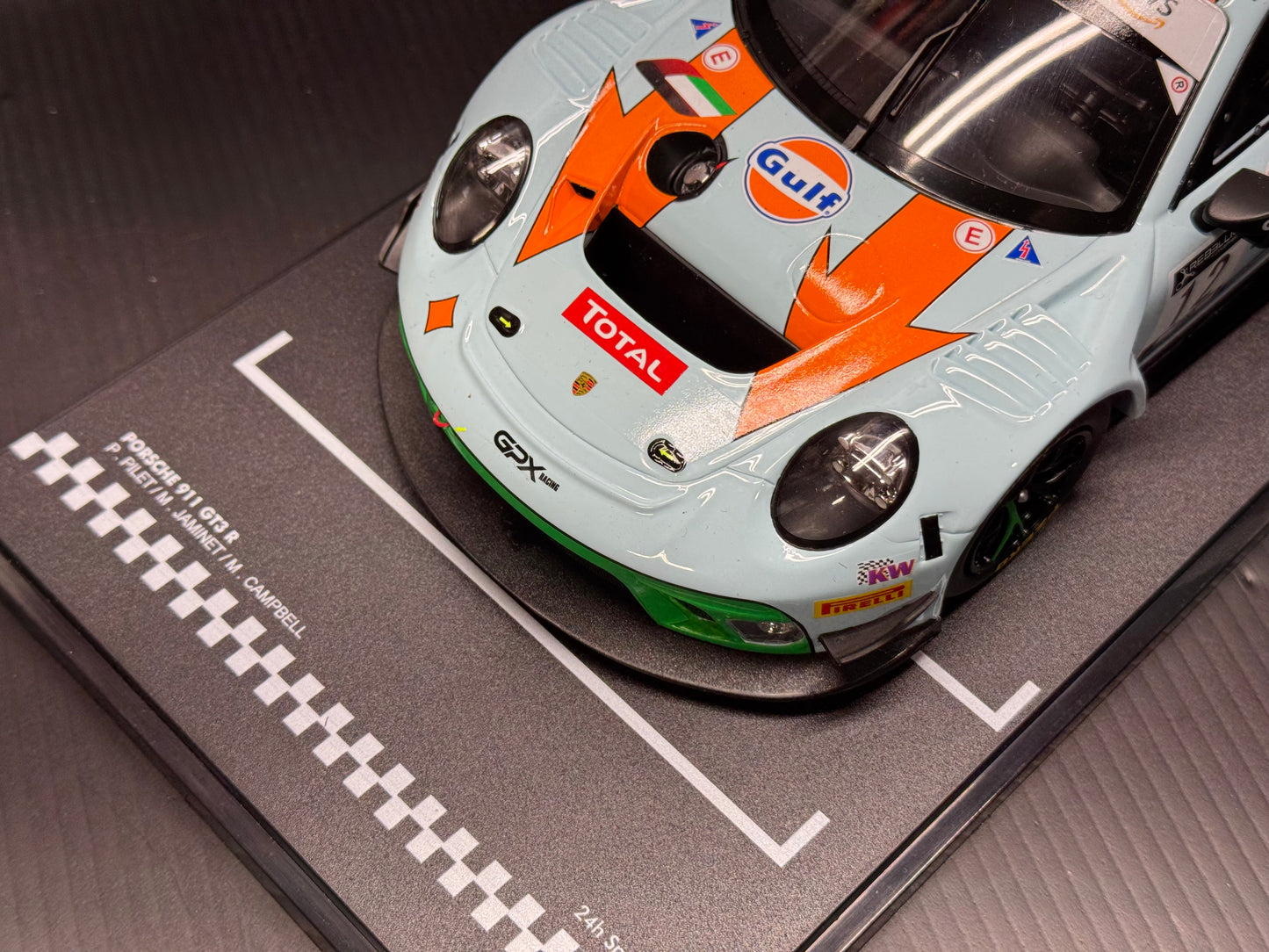 1/18 Scale IXO Porsche 911 GT3 R 24h Spa 2020 Gulf GPX Racing Diecast Model