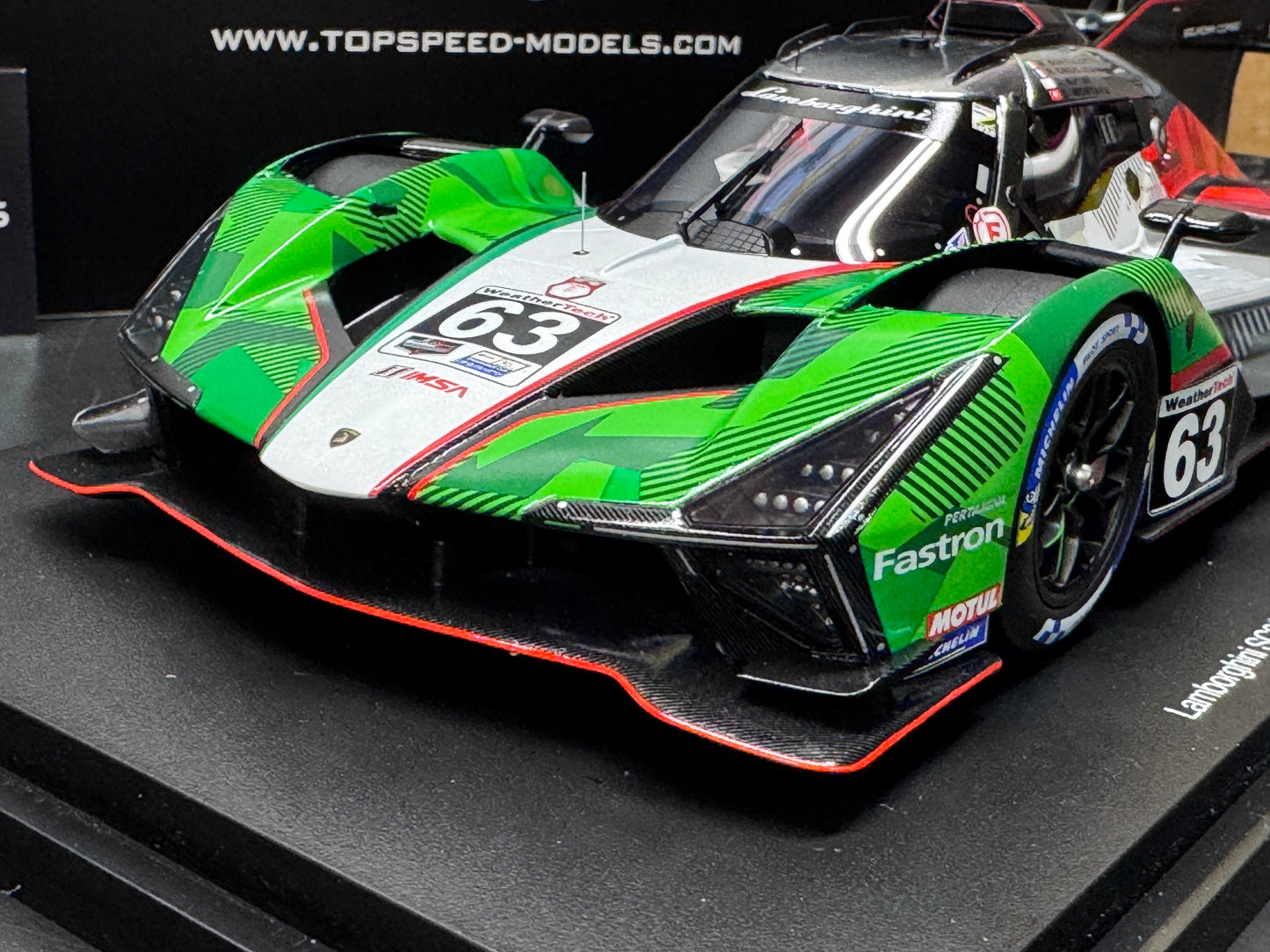 LAMBORGHINI SC63 3.8L V8 TURBO 24 Hours of Daytona 2025 #63 1/18 Scale Top Speed