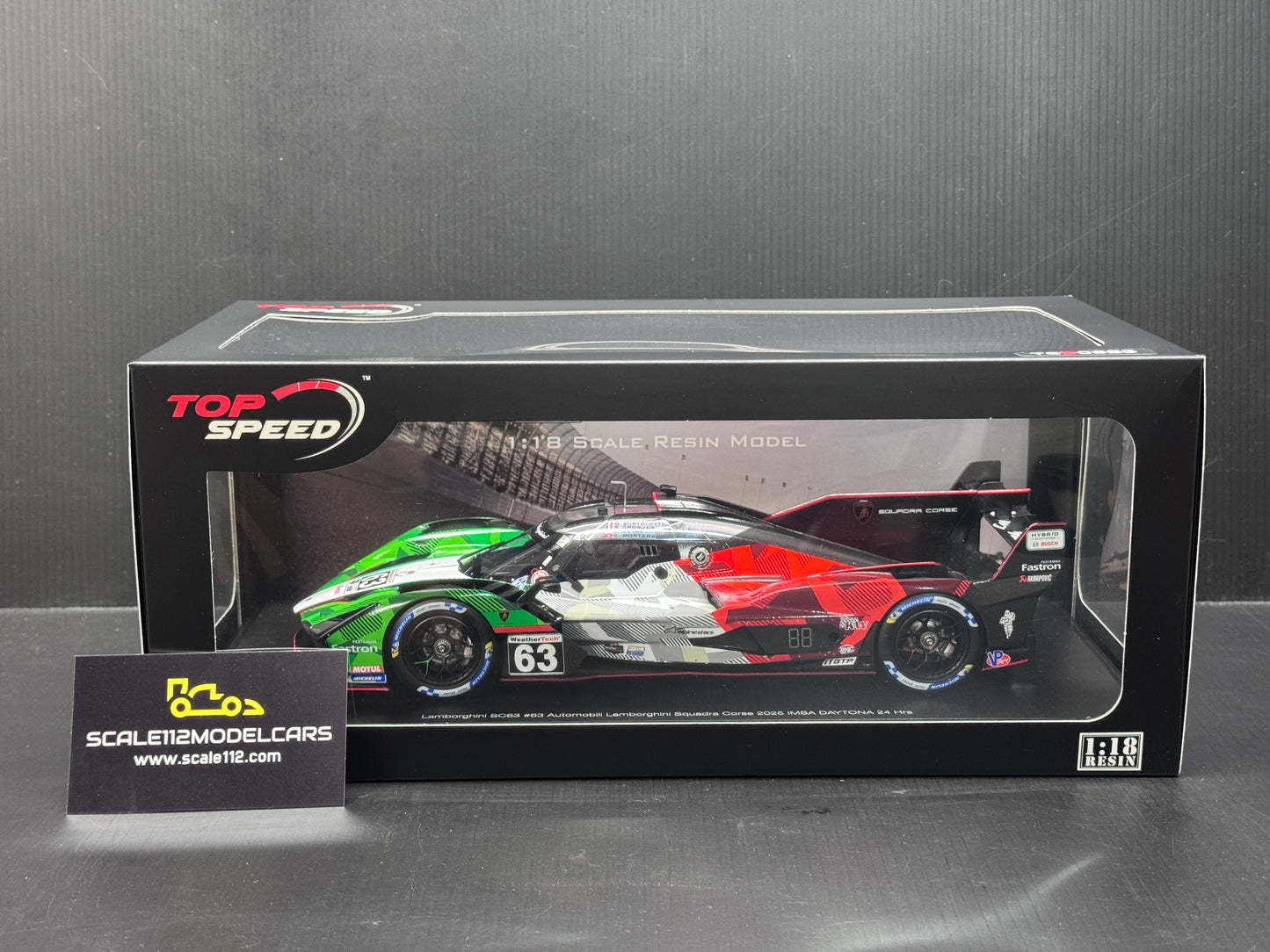 LAMBORGHINI SC63 3.8L V8 TURBO 24 Hours of Daytona 2025 #63 1/18 Scale Top Speed