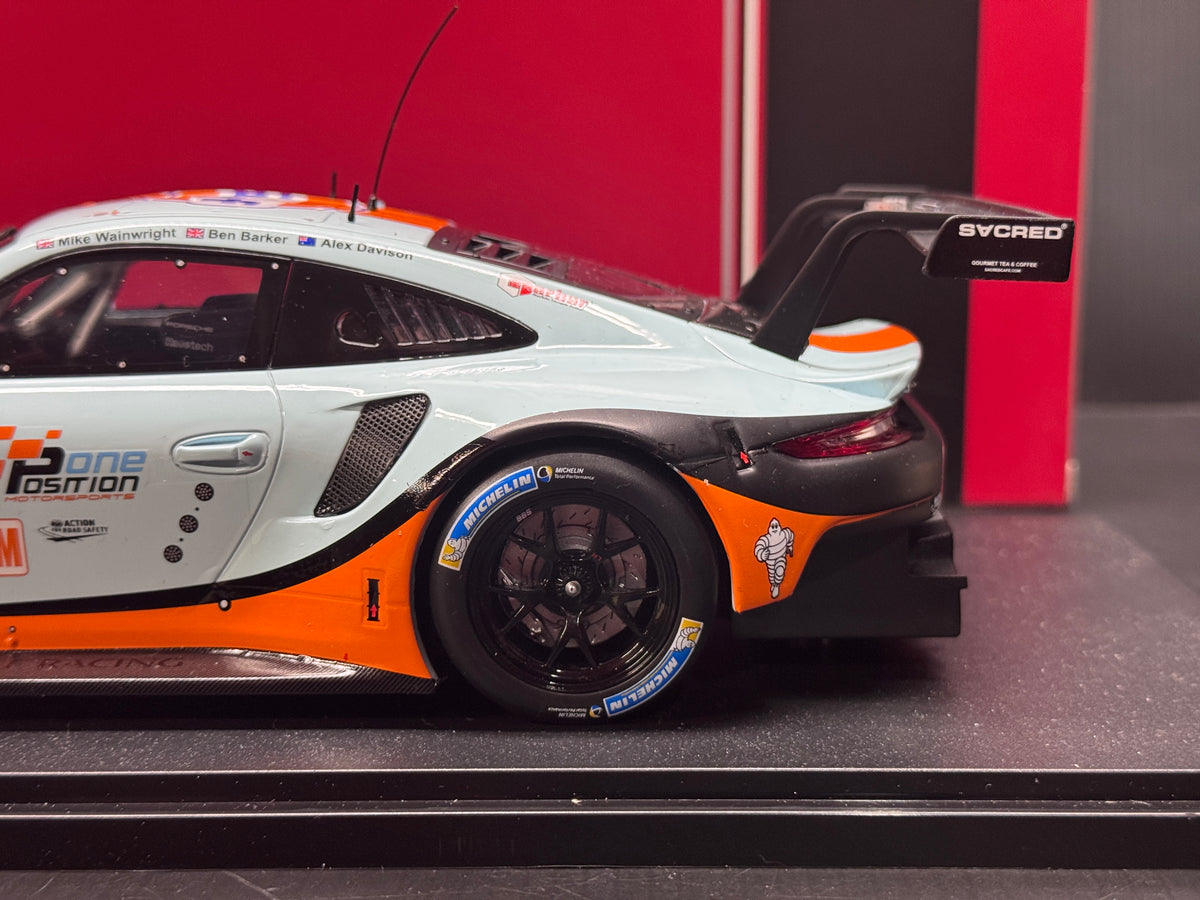 1/18 Scale IXO 911 GT3 RSR 991 24h of Le Mans 2018 #86 Gulf Livery Diecast Model