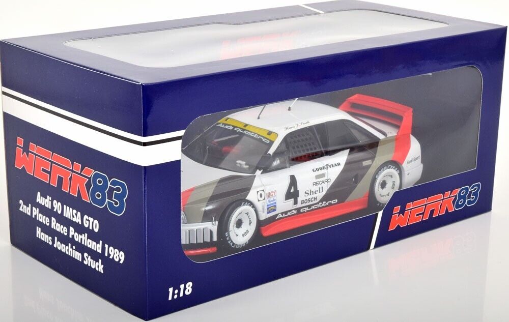 1/18 Scale AUDI 90 IMSA GTO 2ND PORTLAND 1989 Diecast Model Car by Werk83