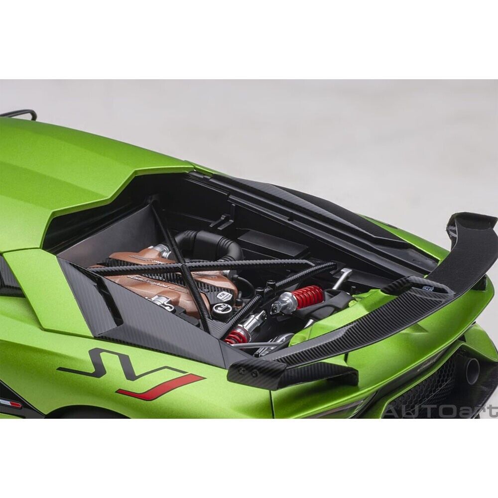 1/18 Lamborghini Aventador SVJ Verde Alceo / Matt Green Model Car By Autoart