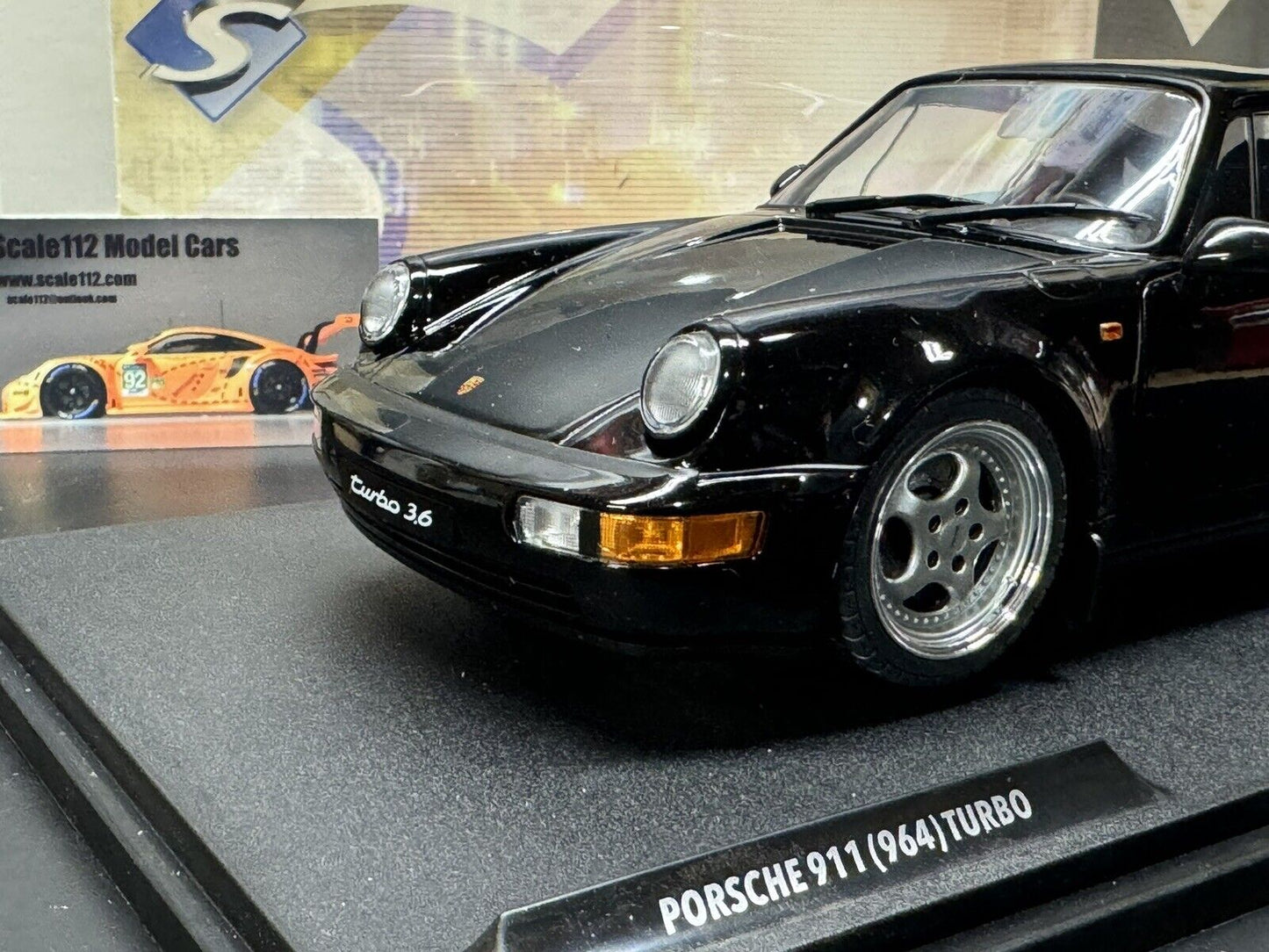 1/18 scale 1991 Porsche 964 911 Turbo 3.6 Black "Bad Boys" by SOLIDO