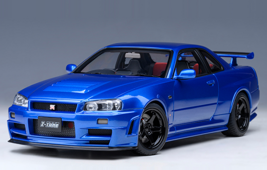 NISSAN NISMO (R34) GT-R-Z-TUNE - BAYSIDE BLUE - AUTOART 1/18 - DIECAST MODEL CAR