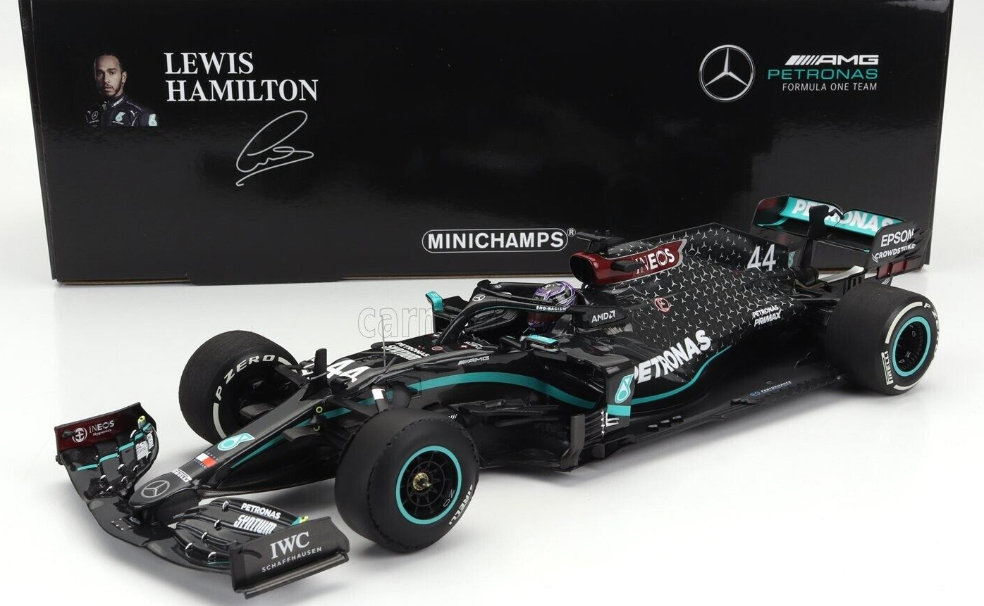 Mercedes W11 Lewis Hamilton #44 British GP Winner with blow out 1/18 Minichamps