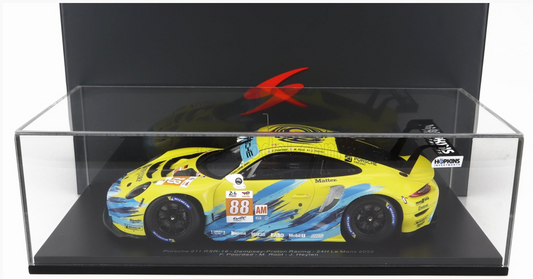 PORSCHE 911 RSR Dempsey-Proton Racing 2022 LE MANS 1/18 SPARK w/ DISPLAY CASE