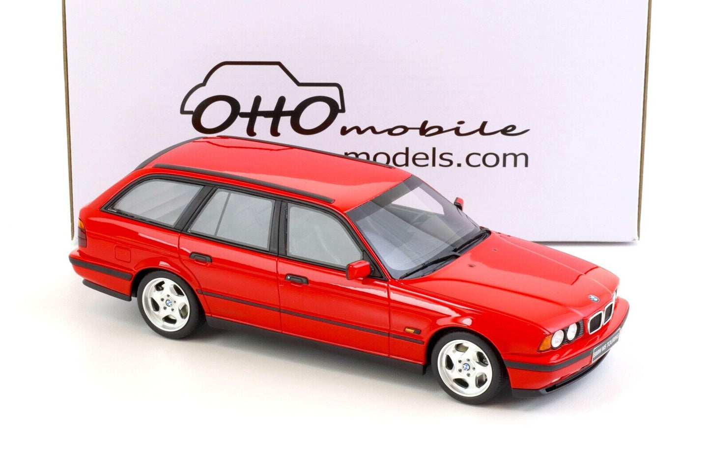 1992 BMW M5 E34 Touring Wagon 1992 Red Resin Model Car by Otto Mobile 1/18