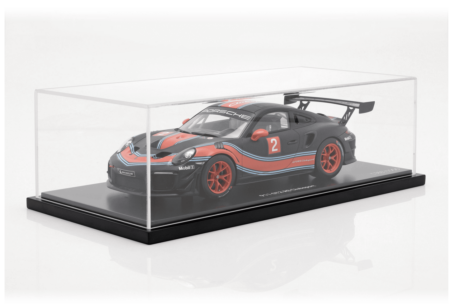 1/18 Spark Dealer Edition Porsche 911 991 GT2 RS Clubsport Martini w/ Display