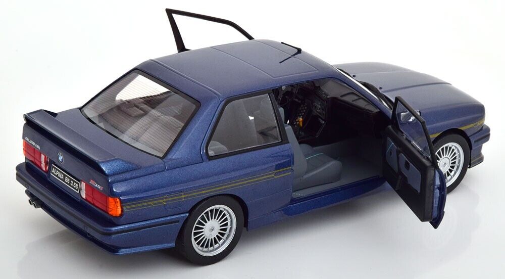 BMW M3 E30 1990 Alpina B6 3.5S MAURITUS BLUE  1/18 DIECAST MODEL SOLIDO