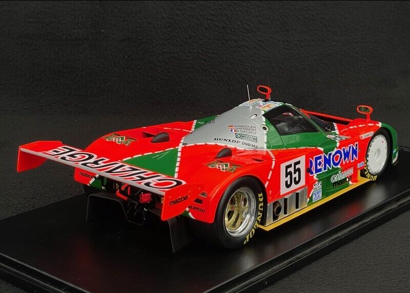 1991 Mazda 787b 24h Le Mans Winner 1/18 Scale Model Car w/ Display Case by Spark