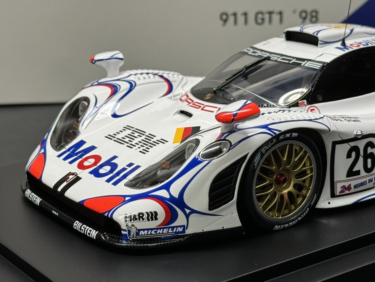 Spark Porsche GT1 #26 Winner 24h LeMans w/ Display Case Ltd. to 911 1/18 Scale