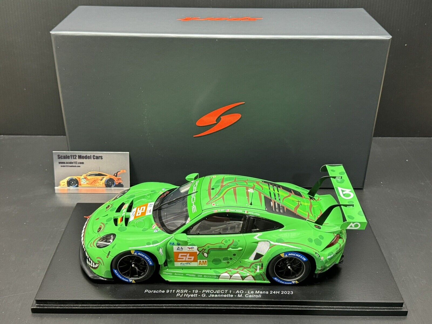 Porsche 911 RSR #56 Lemans  24Hr. 2023 AO Racing "Rexy" 1/18 Scale by Spark