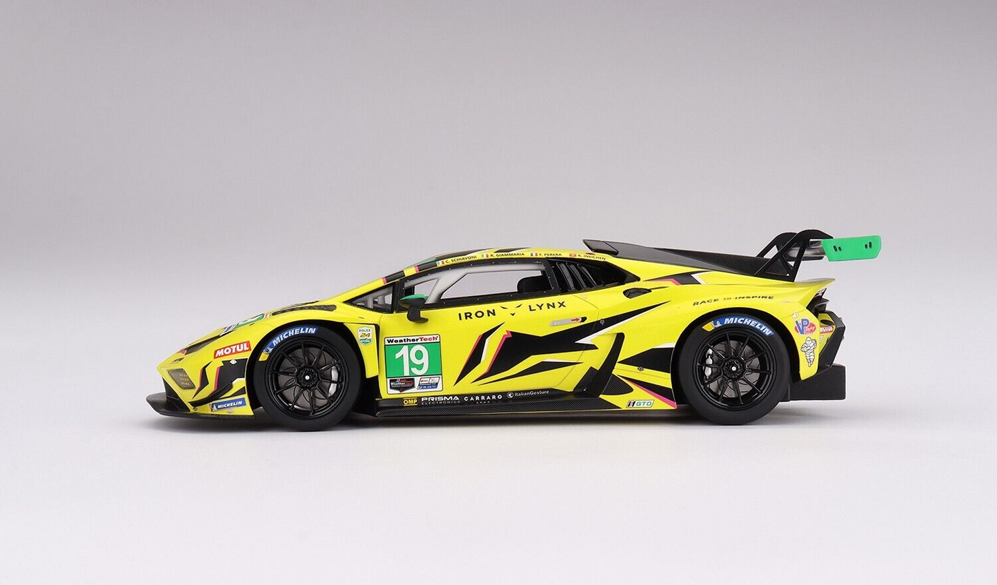 1/18 SCALE TOP SPEED IRON LYNX LAMBORGHINI HURACAN GT3 EVO2 #19 24H DAYTONA 2023