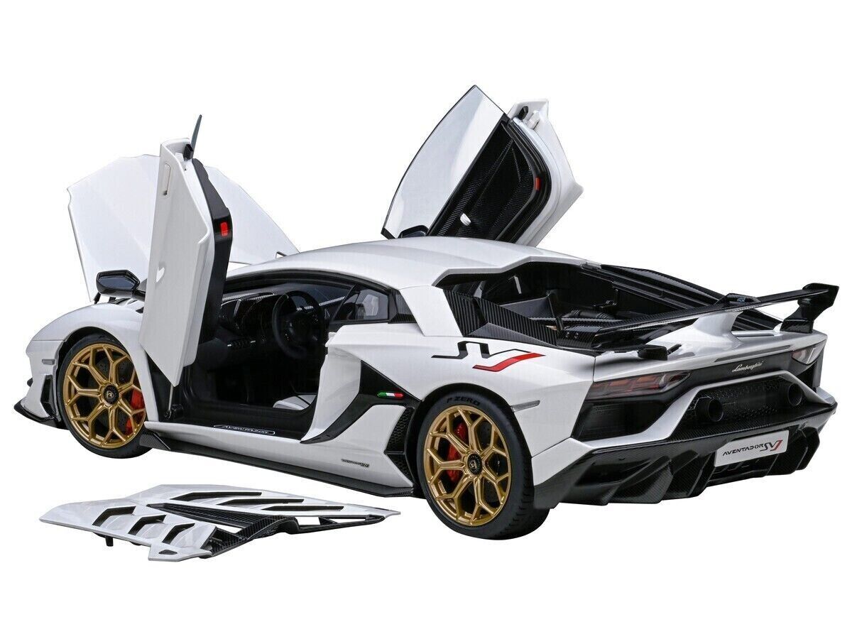 1/18 Lamborghini Aventador SVJ Bianco Asopo Pearl White Model By Autoart 79217