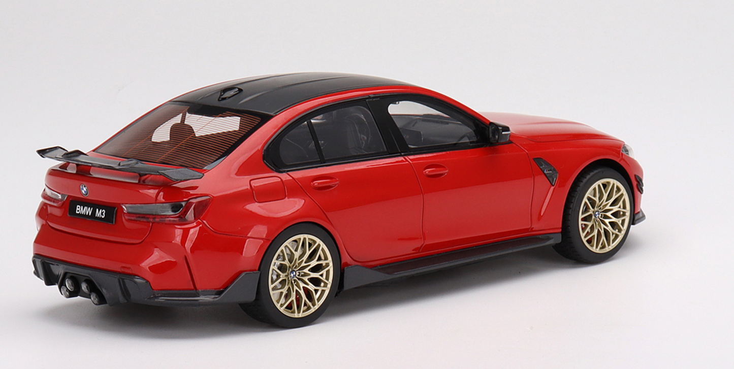 2023 BMW M3 M-Performance (G80) Toronto Red Model Car 1/18 Scale Top Speed