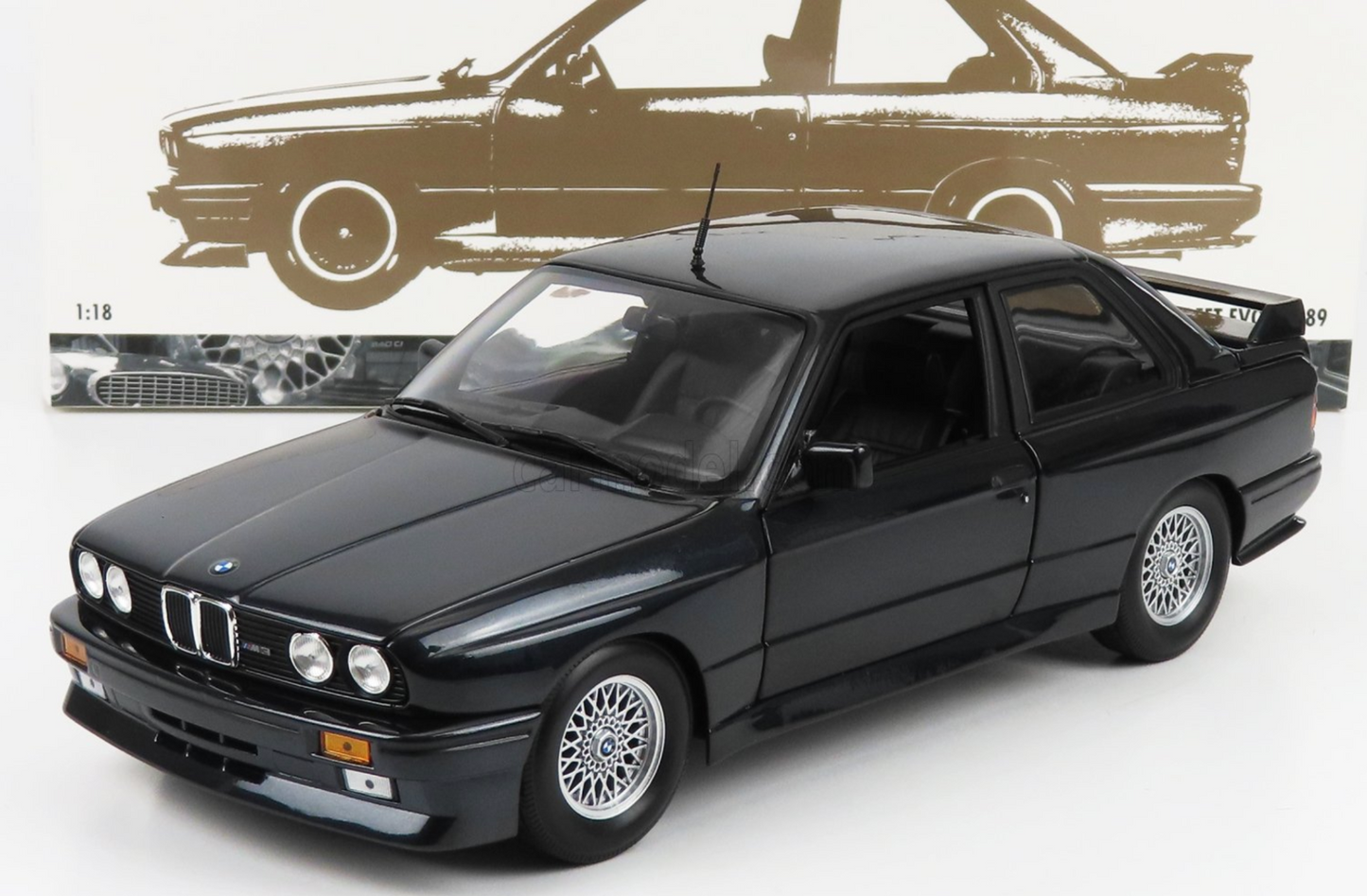 1989 BMW M3 E30 Street EVO Dark Blue Metallic Diecast Model Car 1/18 Minichamps