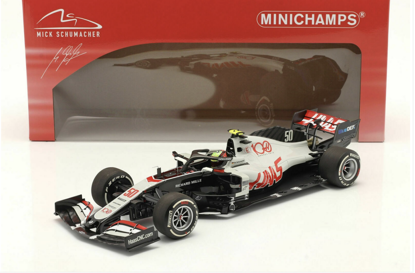 1/18 Scale Minichamps HAAS F1 TEAM VF 20 GP Abu Dhabi 2020 Mick Schumacher #50