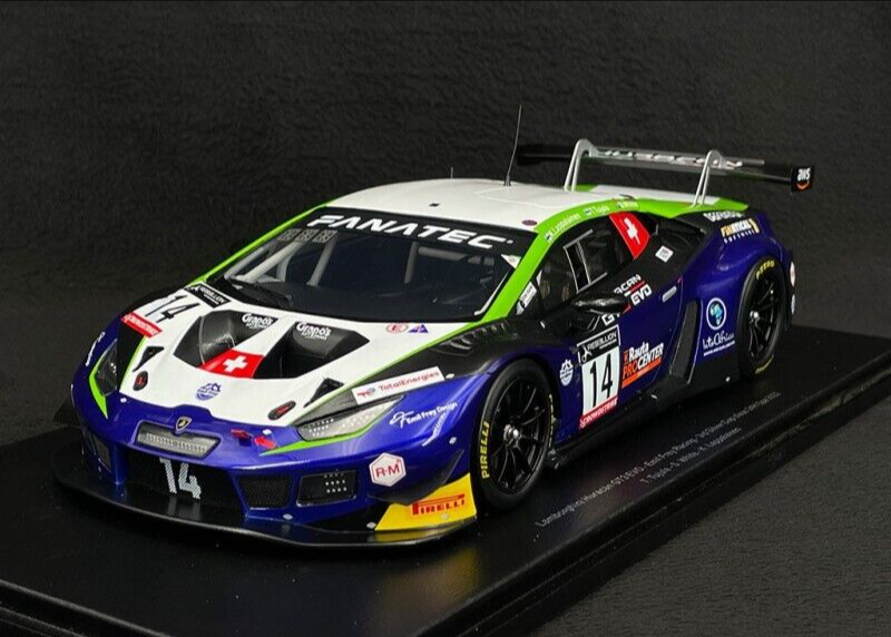 1/18 SCALE SPARK LAMBORGHINI HURACAN GT3 N.14 3rd SILVER CLASS 24 H SPA