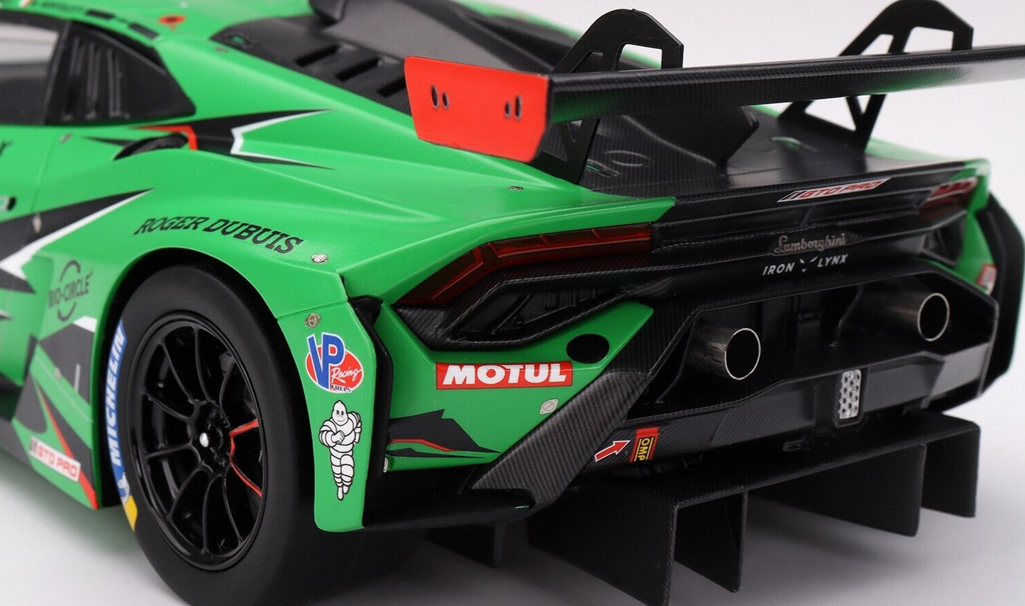 1/18 SCALE TOP SPEED IRON LYNX LAMBORGHINI HURACAN GT3 EVO2 #63 24H DAYTONA 2023