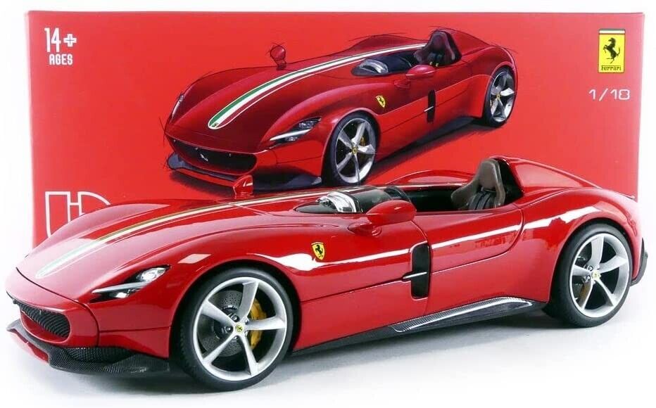 1/18 Bburago Ferrari Monza SP1 in Red Diecast Model Car with Opening Parts