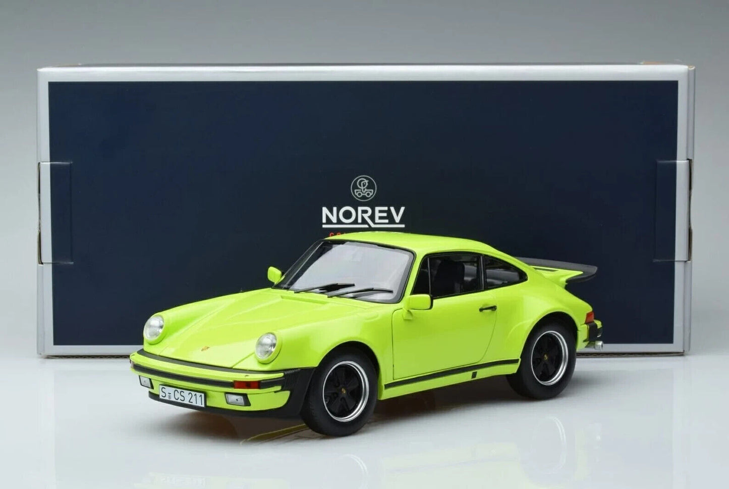 1/18 Scale Norev 1976 Porsche 911 Turbo 3.0 Lime Green Diecast Model Car