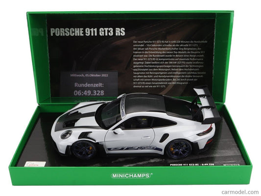 1/18 Scale Minichamps 992 911 Porsche GT3 RS Nürburgring 6:49.22 Record Box Set