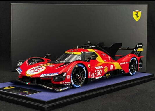 Ferrari 499P #50 Le Mans 24hr 2023  1/18 Scale w/ Display Case by Looksmart