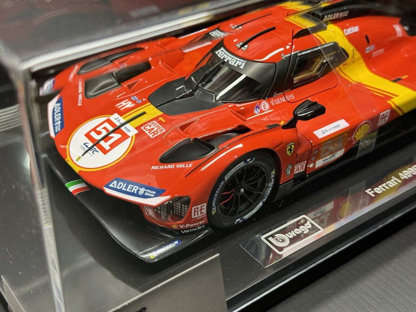 Ferrari 499P #51 Le Mans Winner 2023  1/18 Scale Model w/ Display Case Bburago