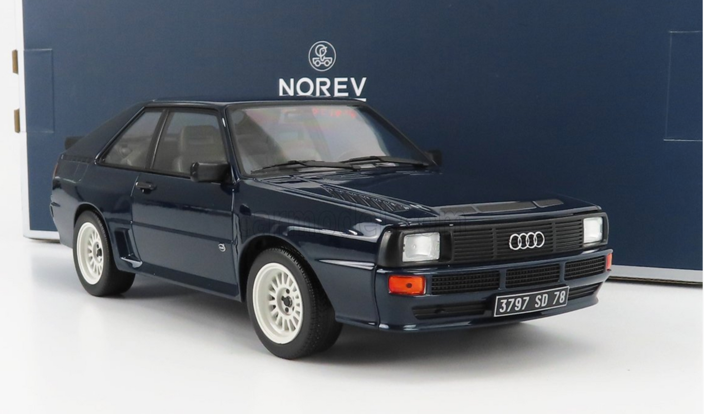 1/18 Norev 1985 Audi Sport Quattro Blue Diecast Model Car