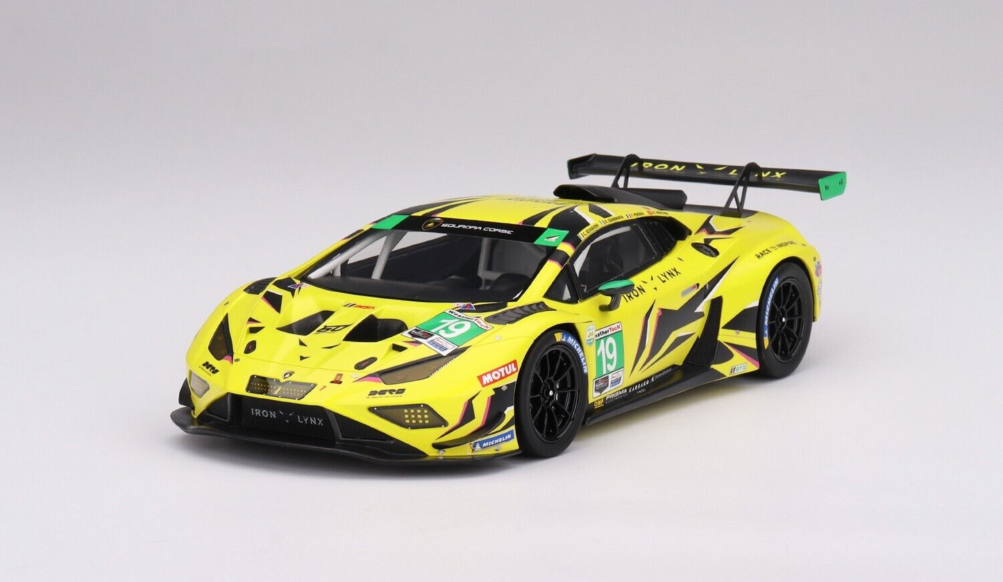 1/18 SCALE TOP SPEED IRON LYNX LAMBORGHINI HURACAN GT3 EVO2 #19 24H DAYTONA 2023