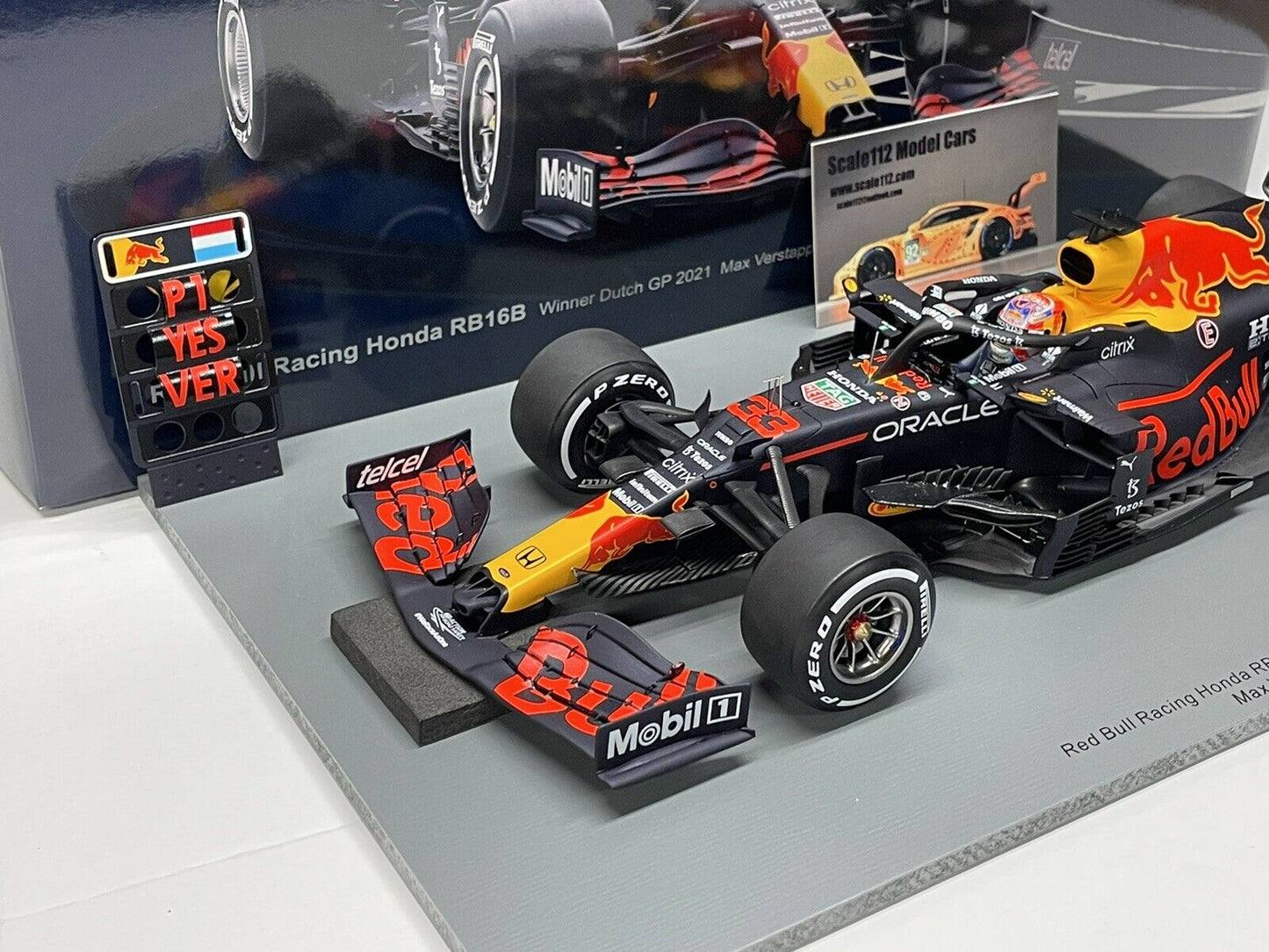 1/18 Scale Spark Red Bull Honda RB16B  Max Verstappen 2021 Dutch GP Winner