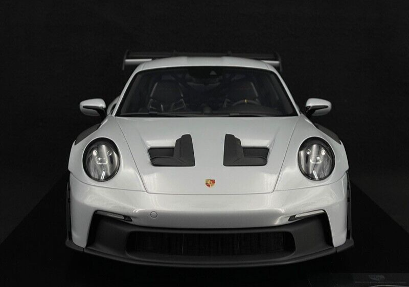 Porsche 911 992 GT3 RS Ice Gray w/ Display Case - Dealer Edition - 1/12 Spark