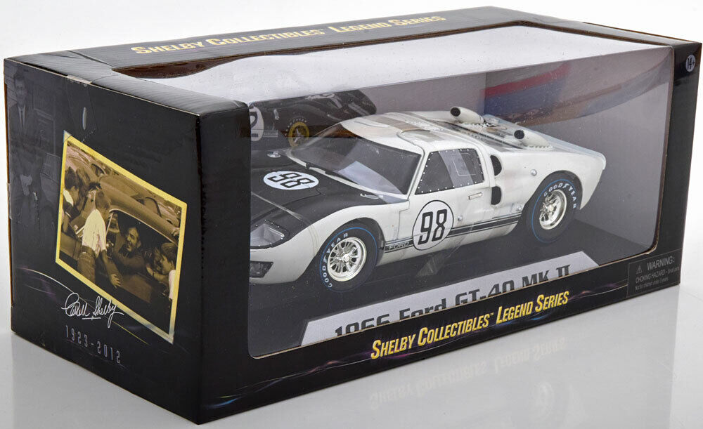 1/18 SHELBY COLLECTIBLES 1966 FORD GT-40 MK2 #98 WHITE 1966 DAYTONA