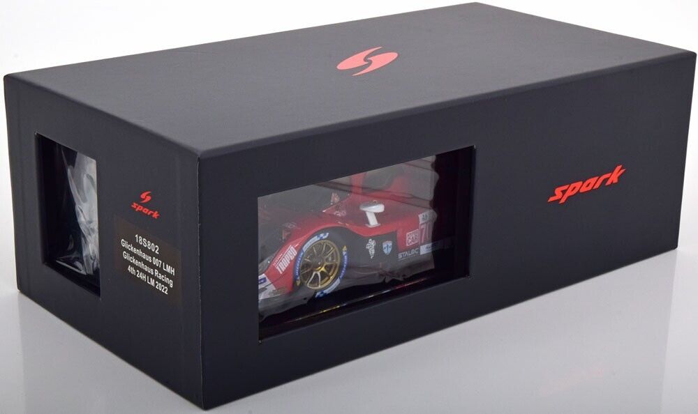 GLICKENHAUS  #708 LMH Le Mans 24hr 2022 w/ Display Case Spark 1/18 Model Car