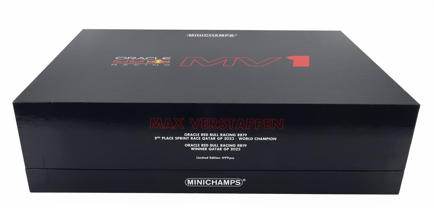 RED BULL RB19 2 CAR BOX SET - 2nd SPRINT & QATAR GP GP WINNER - 1/18 MINICHAMPS